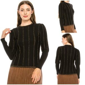 METALLIC STRIPED SWEATER